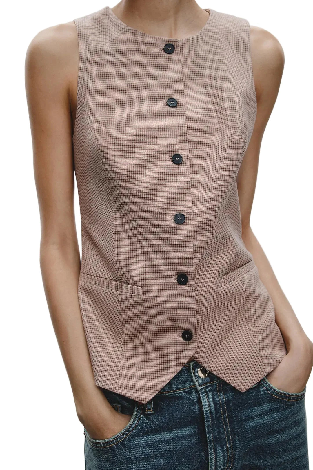 Zara Plaid Vest - M