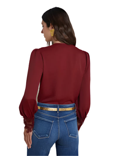L'Agence Ava Blouse In Syrah - XS