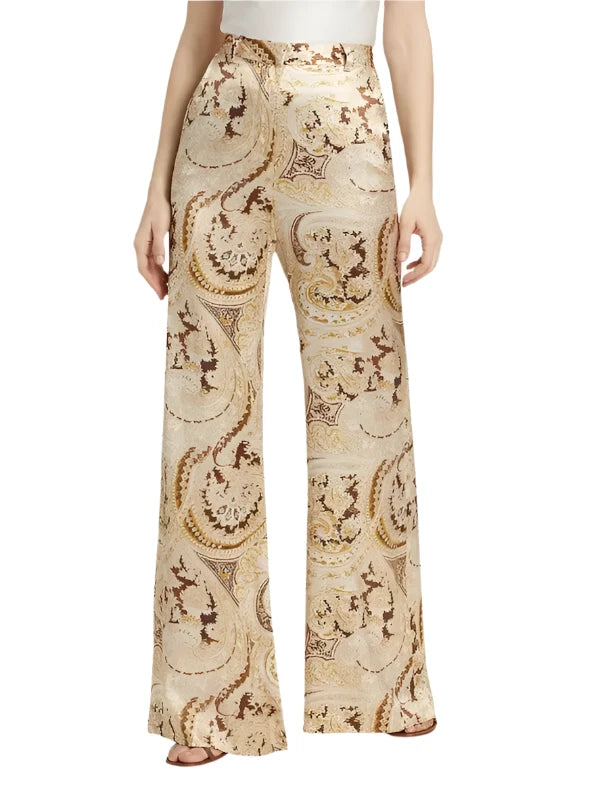 L'Agence Pilar Wide Leg Pant Ivory Multi Boute Paisley- 2