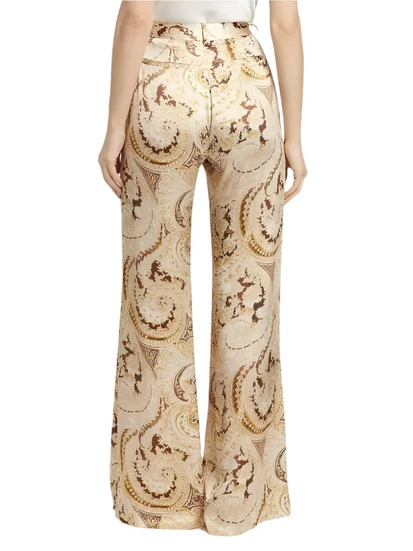 L'Agence Pilar Wide Leg Pant Ivory Multi Boute Paisley- 2