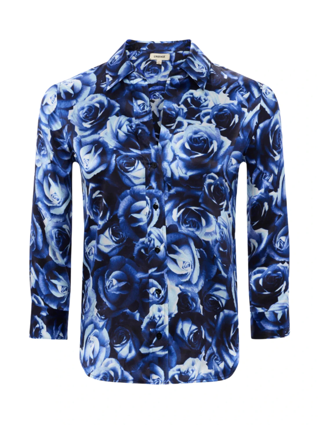 L'Agence Dani 3/4 Sleeve Blouse Midnight Multi Rose Bunch- XS