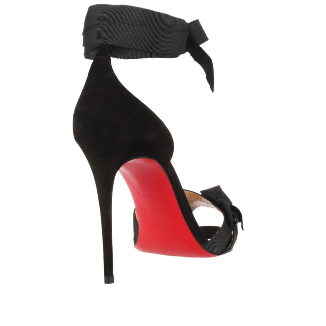 Christian Louboutin Grosgrain Suede Christeriva 100 Sandals- 38