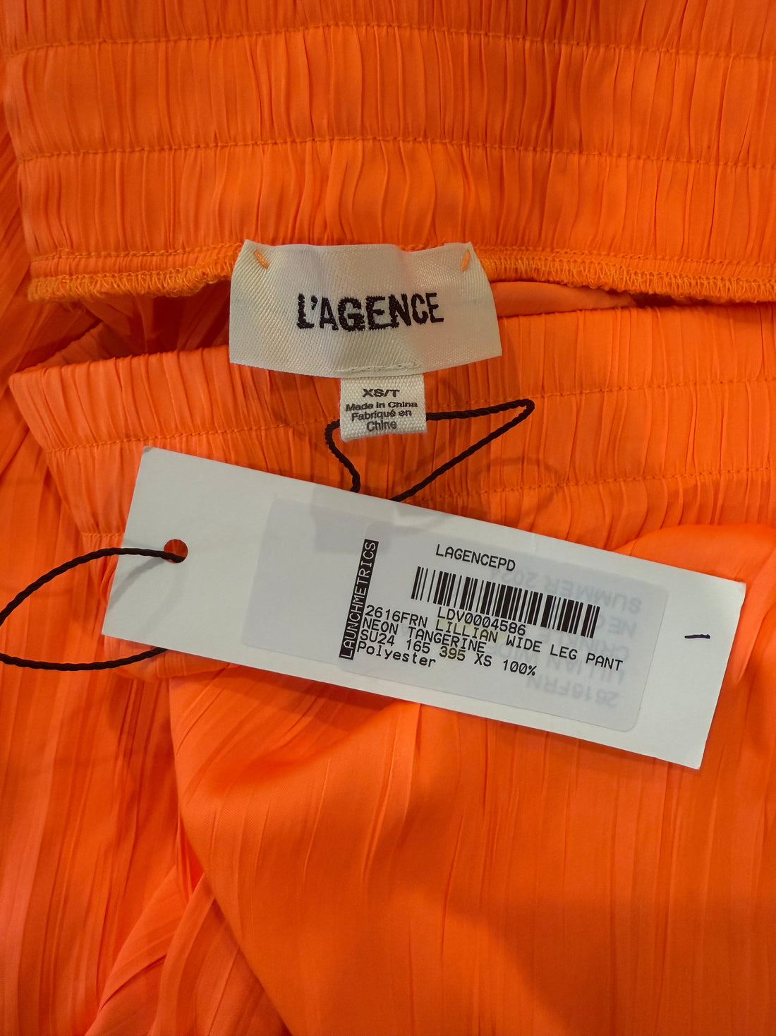 L'Agence Lillian Wide Leg Pant Neon Tangerine- XS