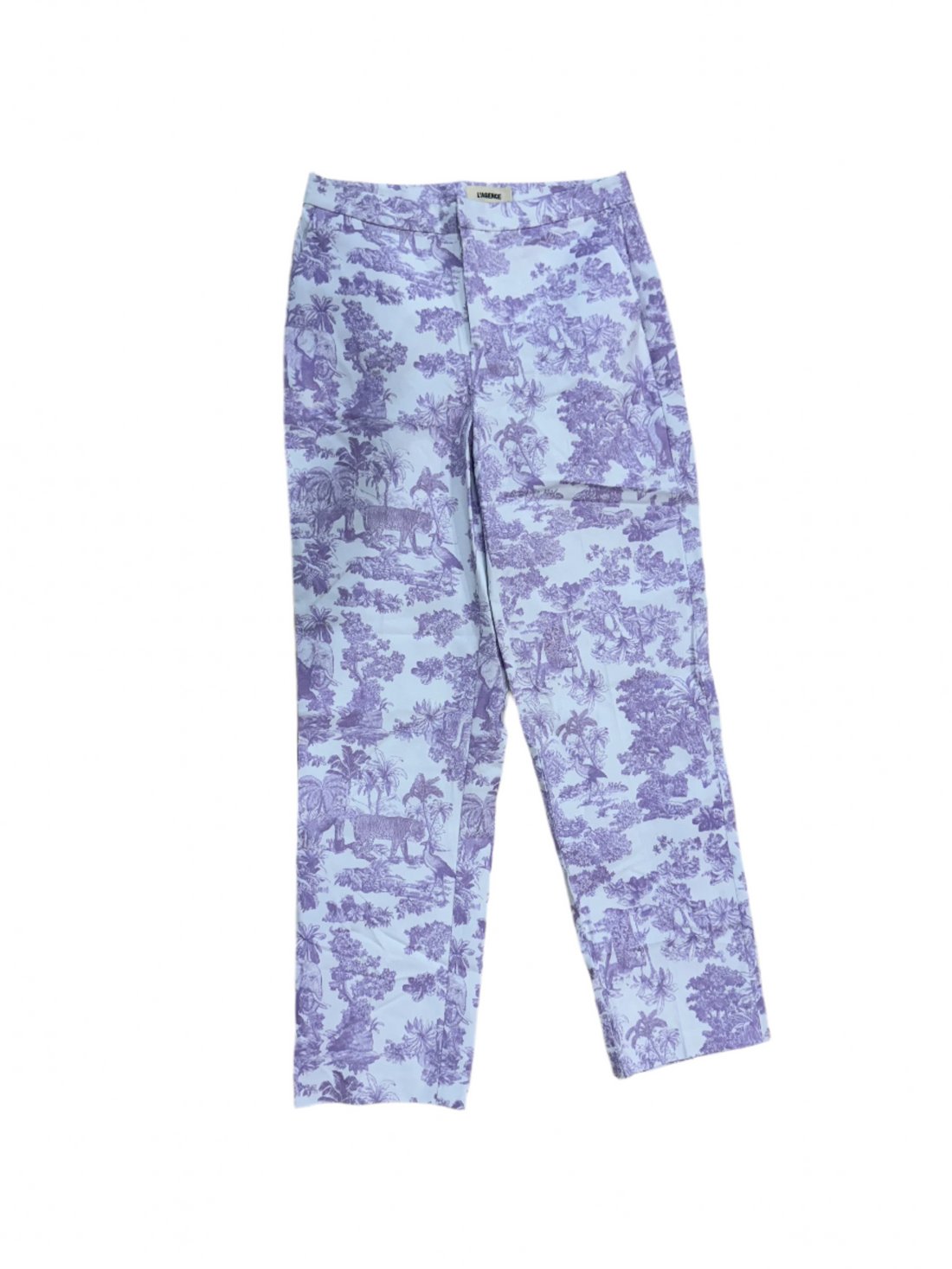 L'Agence Logan Trouser Lilac/White- 2