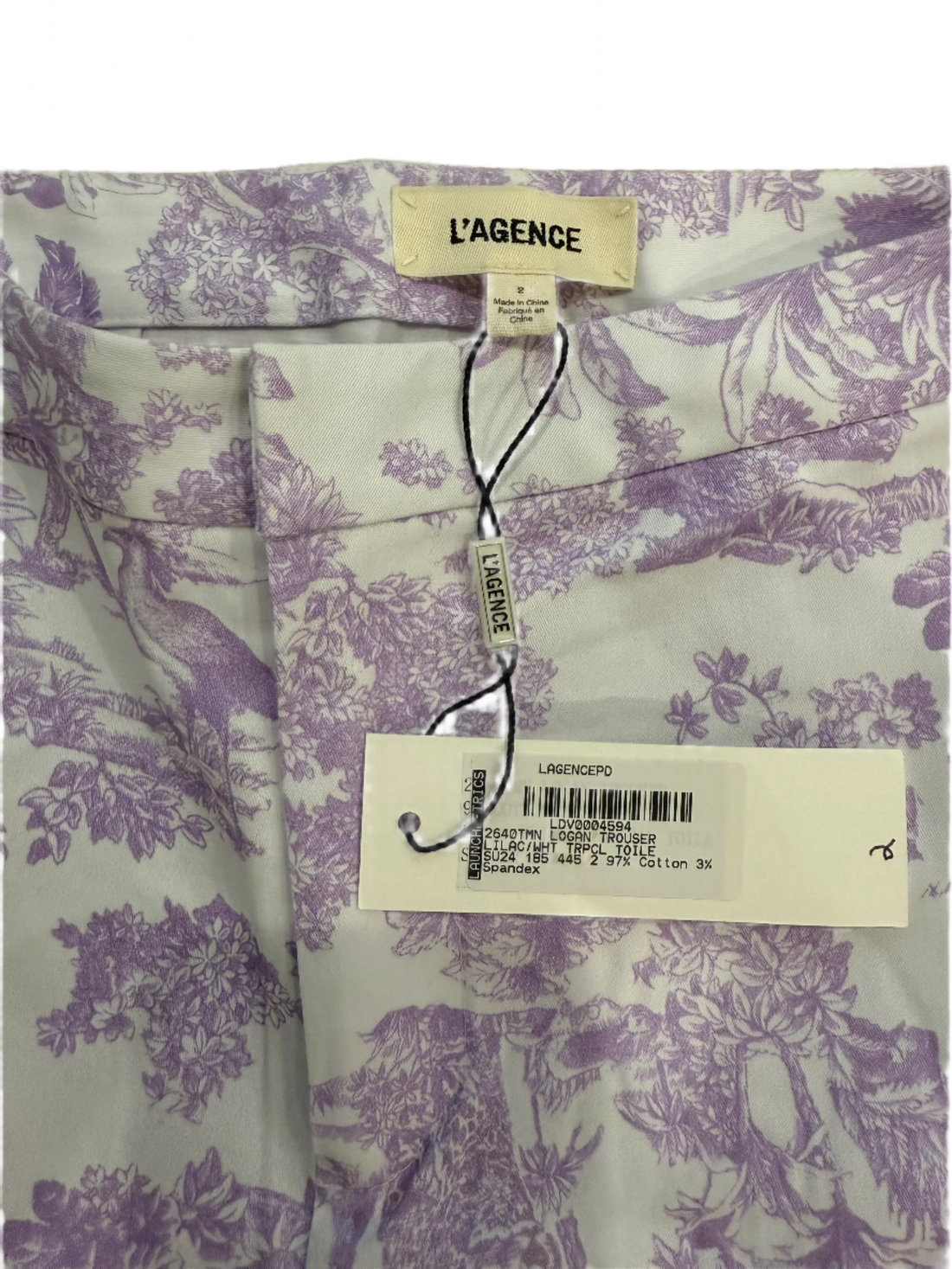 L'Agence Logan Trouser Lilac/White- 2