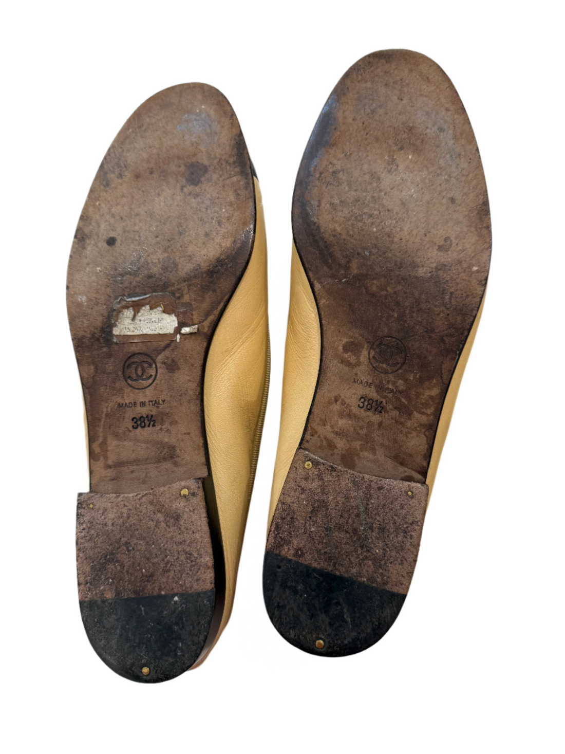 Chanel Leather Bow Detail Ballerina Flats- 38.5