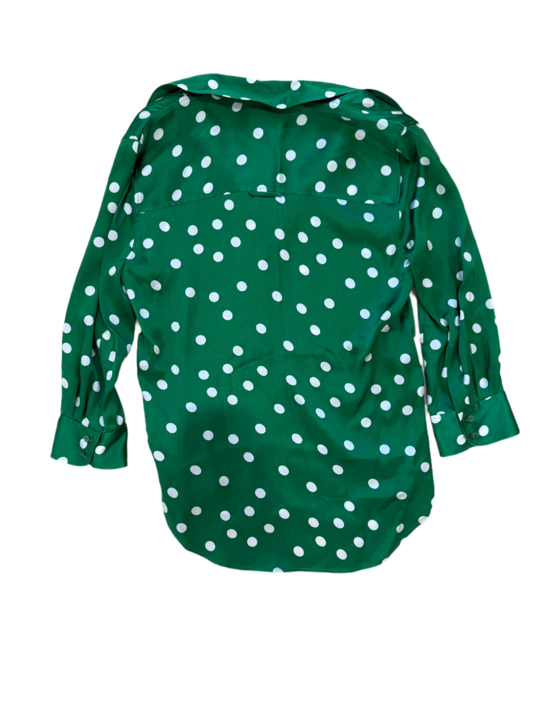 L'Agence Dani 3/4 Sleeve Blouse Green Polka Dot- XS