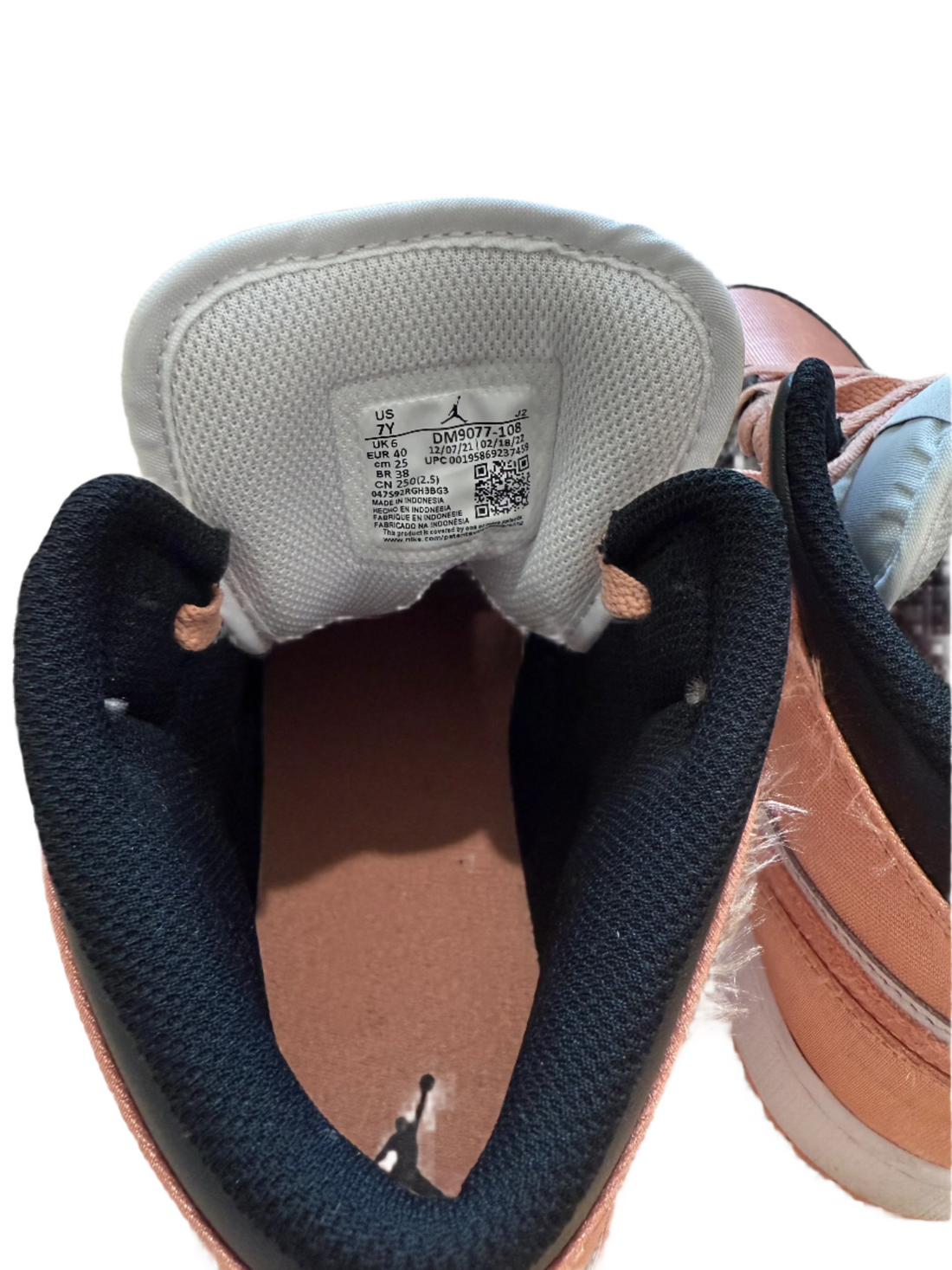 Jordan 1 Mid Sneakers Peach- 7Y/ Women's 8.5