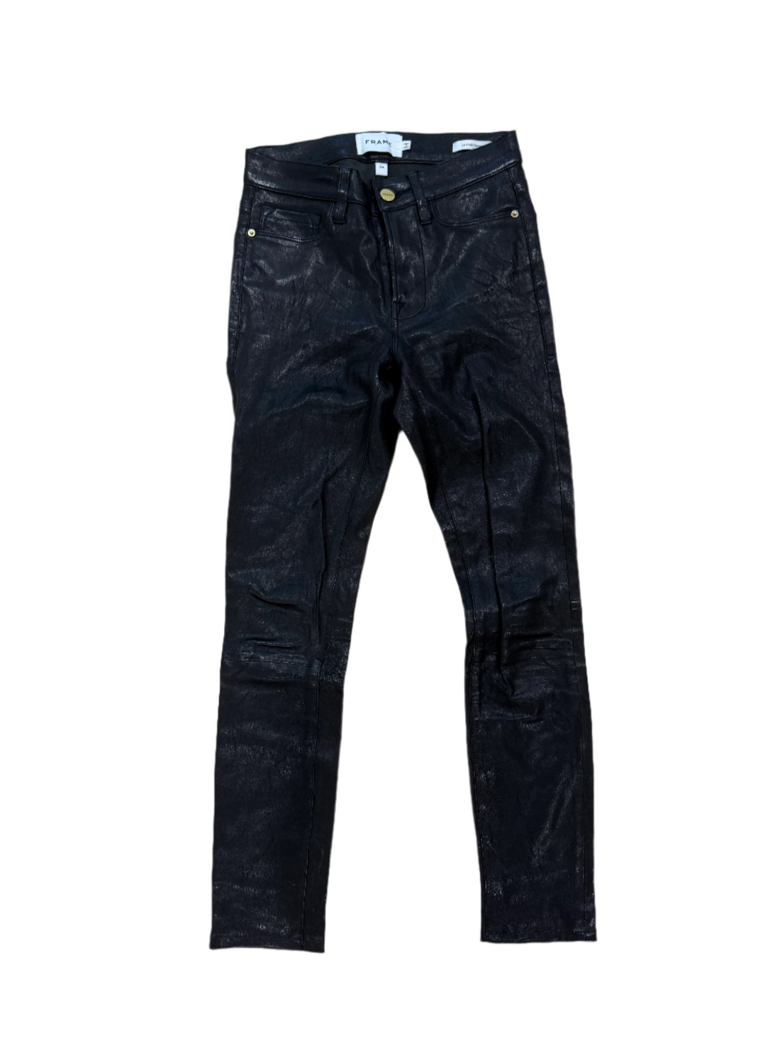 Frame Le Skinny De Jeanne Leather Pants In Black- 24