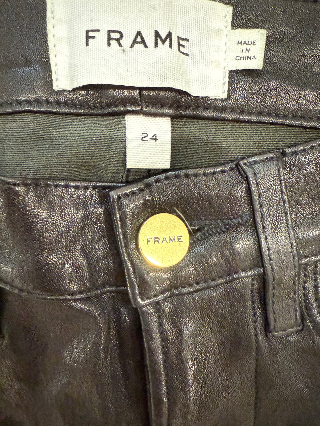 Frame Le Skinny De Jeanne Leather Pants In Black- 24