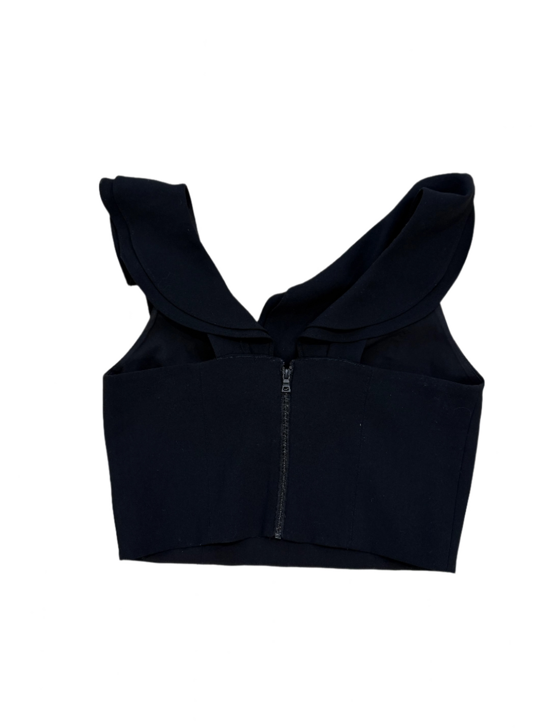 Alice + Olivia Plunge Neckline Sleeveless Crop Top- 2