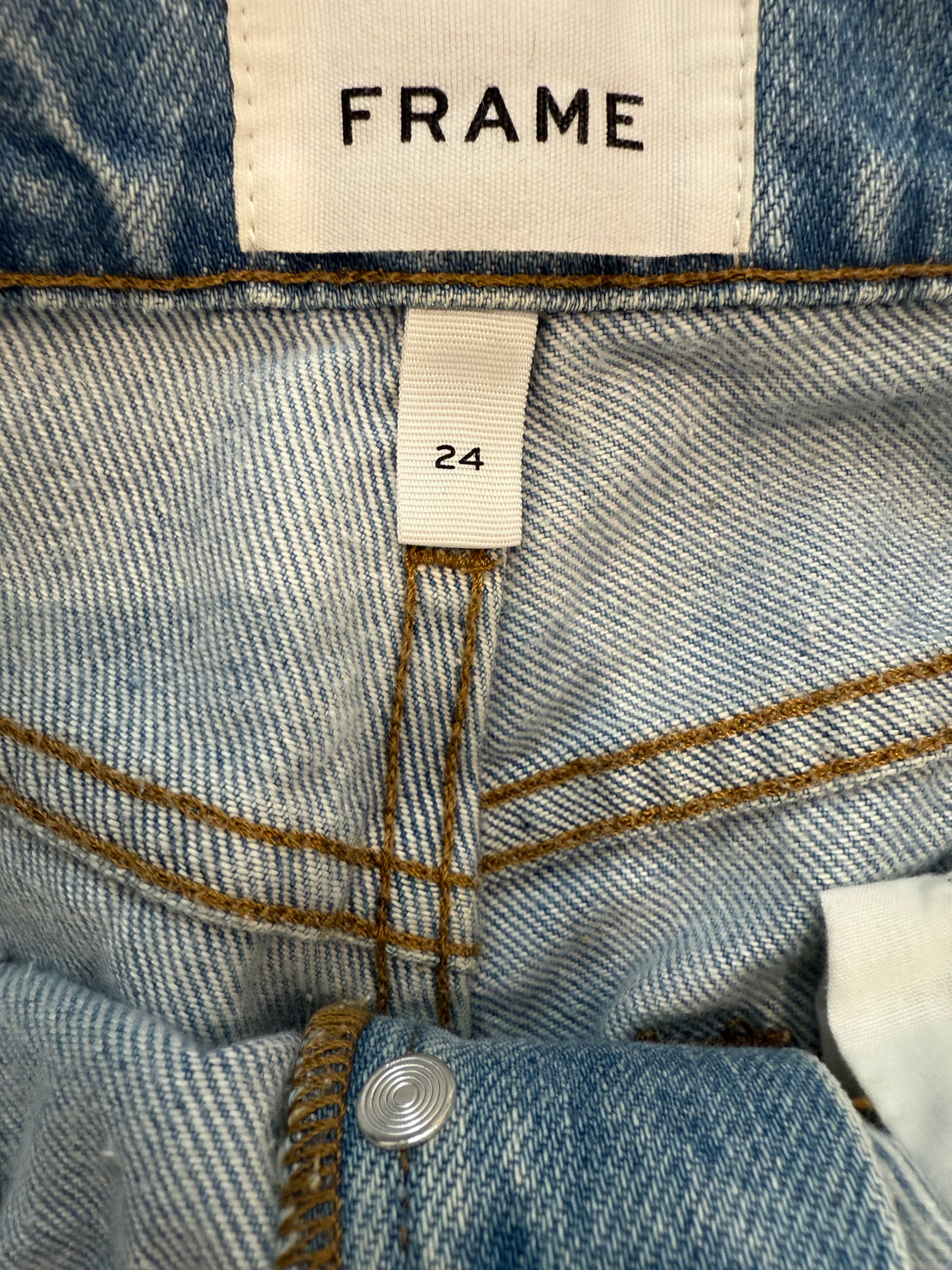 FRAME Le Slouch distressed high-rise straight-leg jeans- 24