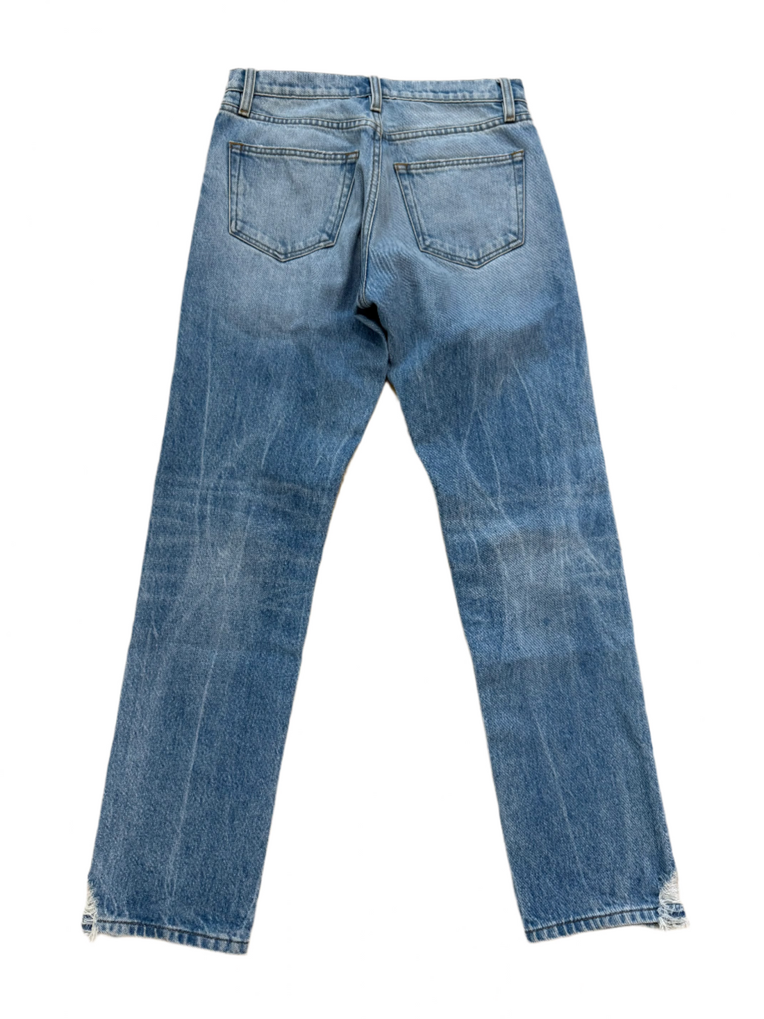 FRAME Le Slouch distressed high-rise straight-leg jeans- 24