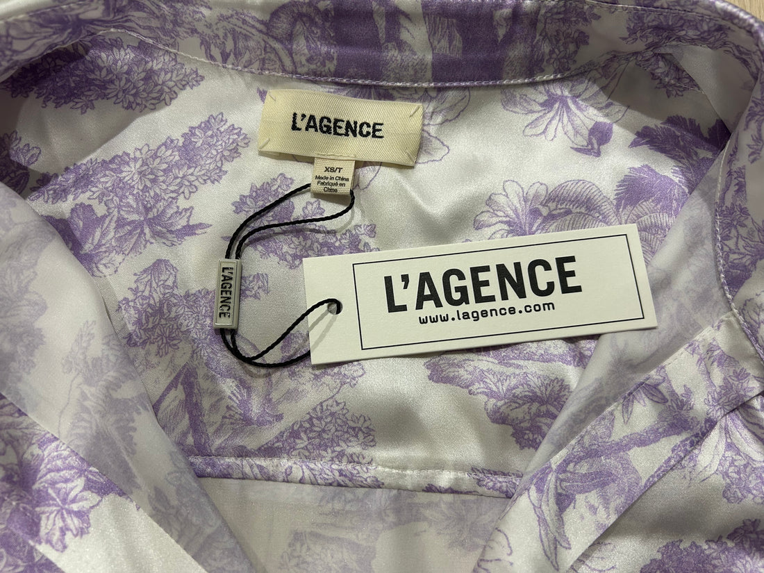 L'Agence Dani Button-Front Silk Blouse- XS