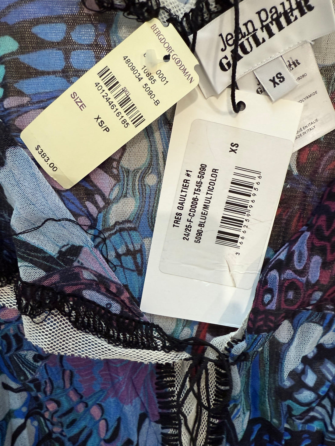 JEAN PAUL GAULTIER Butterfly Print Mesh Cardigan- XS