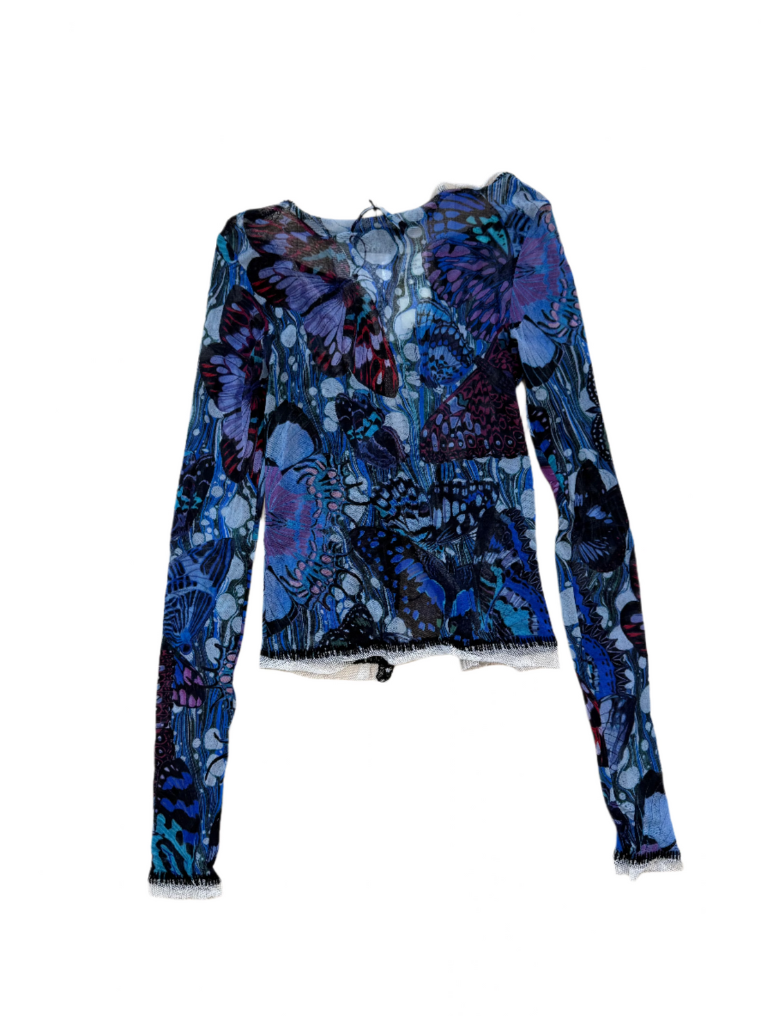JEAN PAUL GAULTIER Butterfly Print Mesh Cardigan- XS