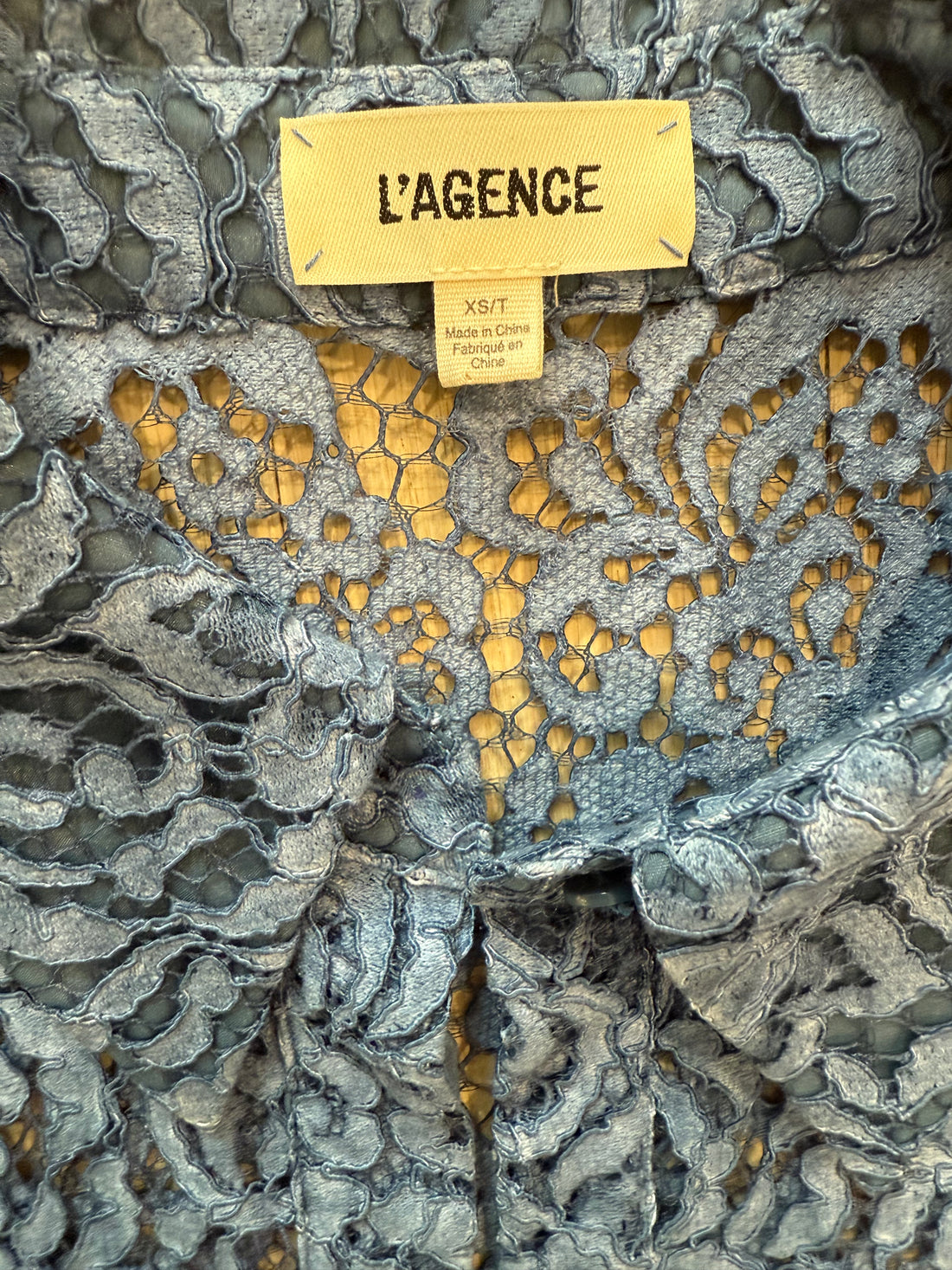 L'Agence Indigo Lace Andrea Blouse- XS