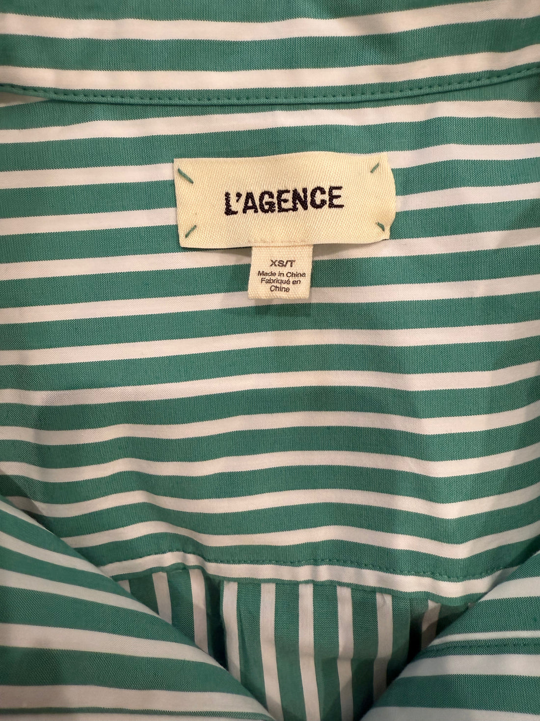 L'Agence Silver Button Up Blouse- XS