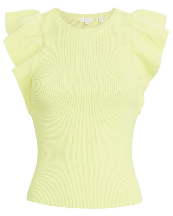 ALC HOLLY RUFFLED TANK TOP NEON YELLOW