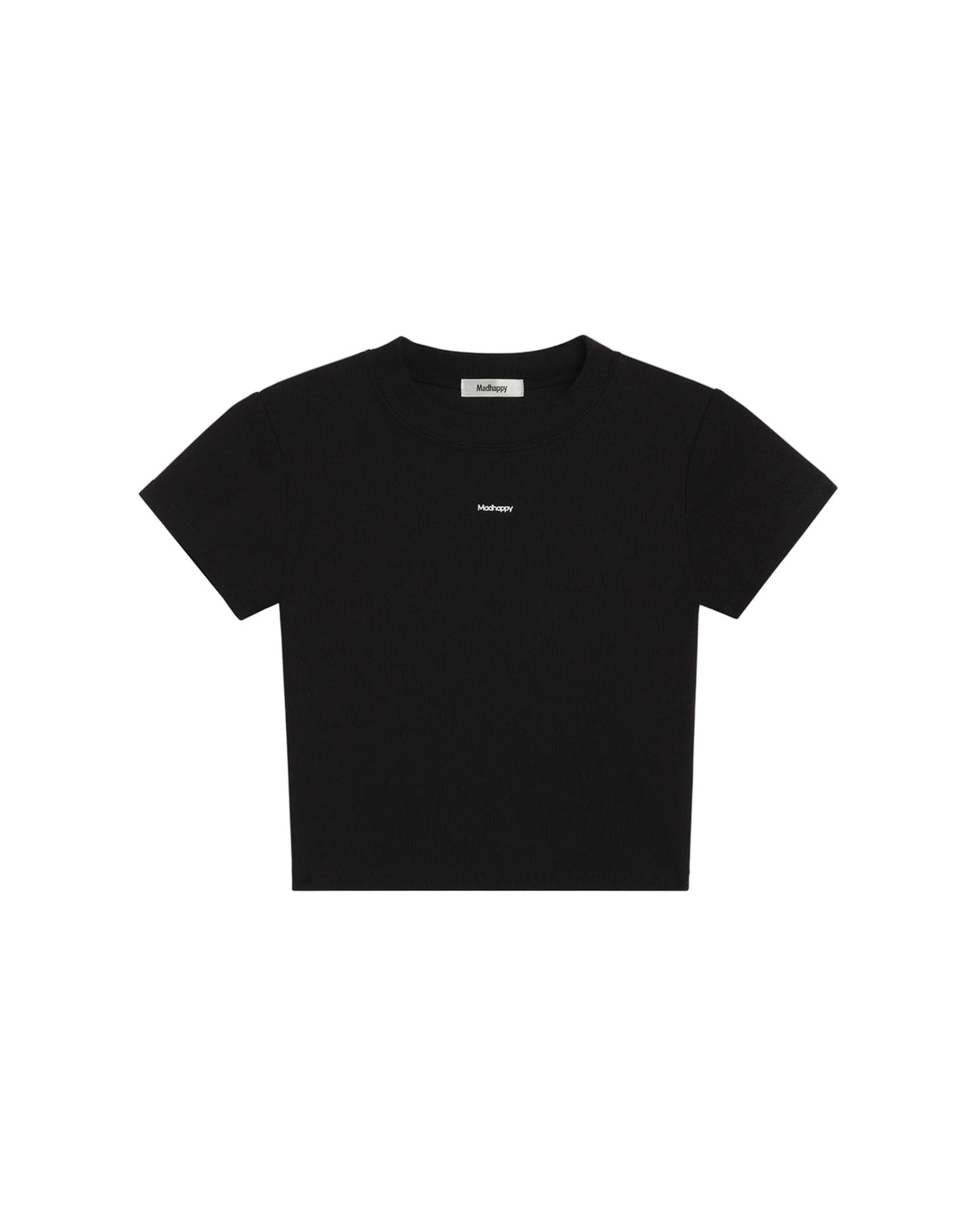 Madhappy Black Ribbed Baby Tee - S