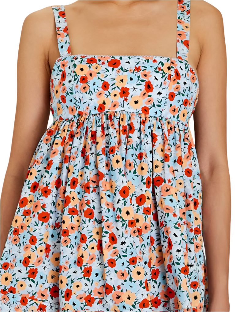 Agua by Agua Bendita La Fania Floral Poplin Mini Dress- S