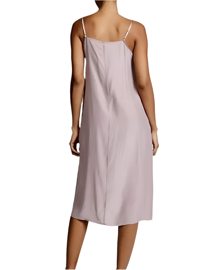 ATM Silk Charmeuse Slip Dress Mauve- S