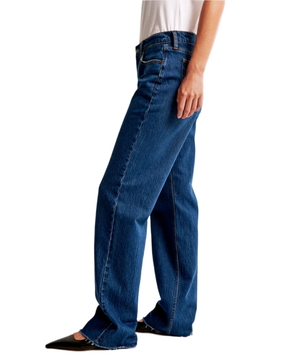 Abercrombie The Baggy Low Rise Jean Dark with Raw Hem- 26/2L