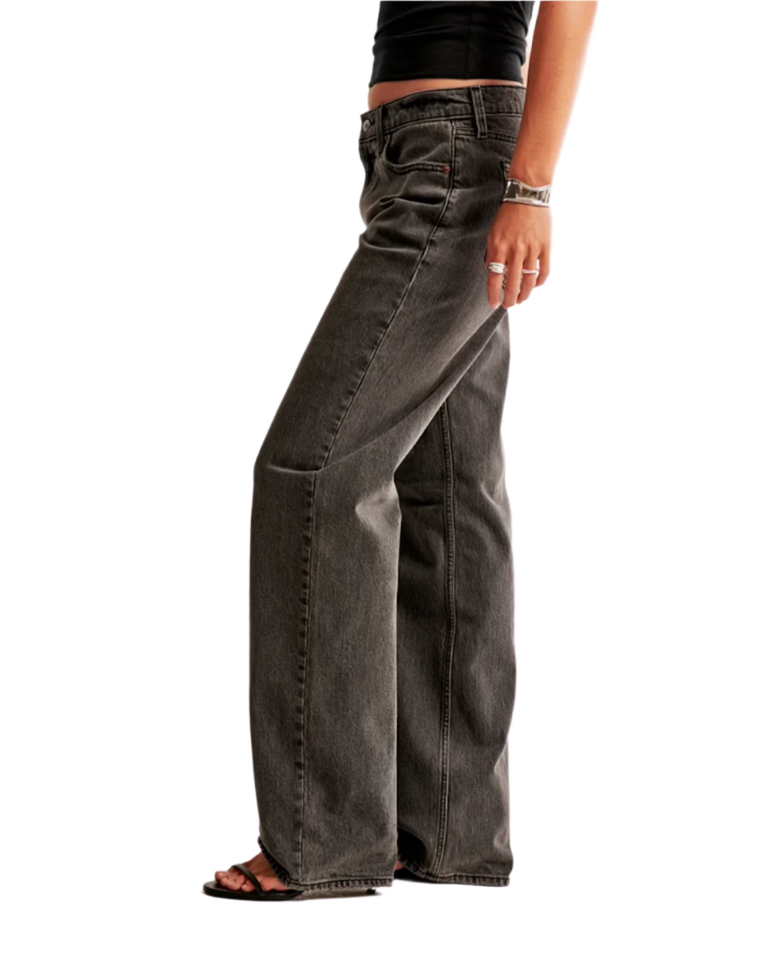 Abercrombie The Baggy Low Rise Jean Dark Gray- 26/2L