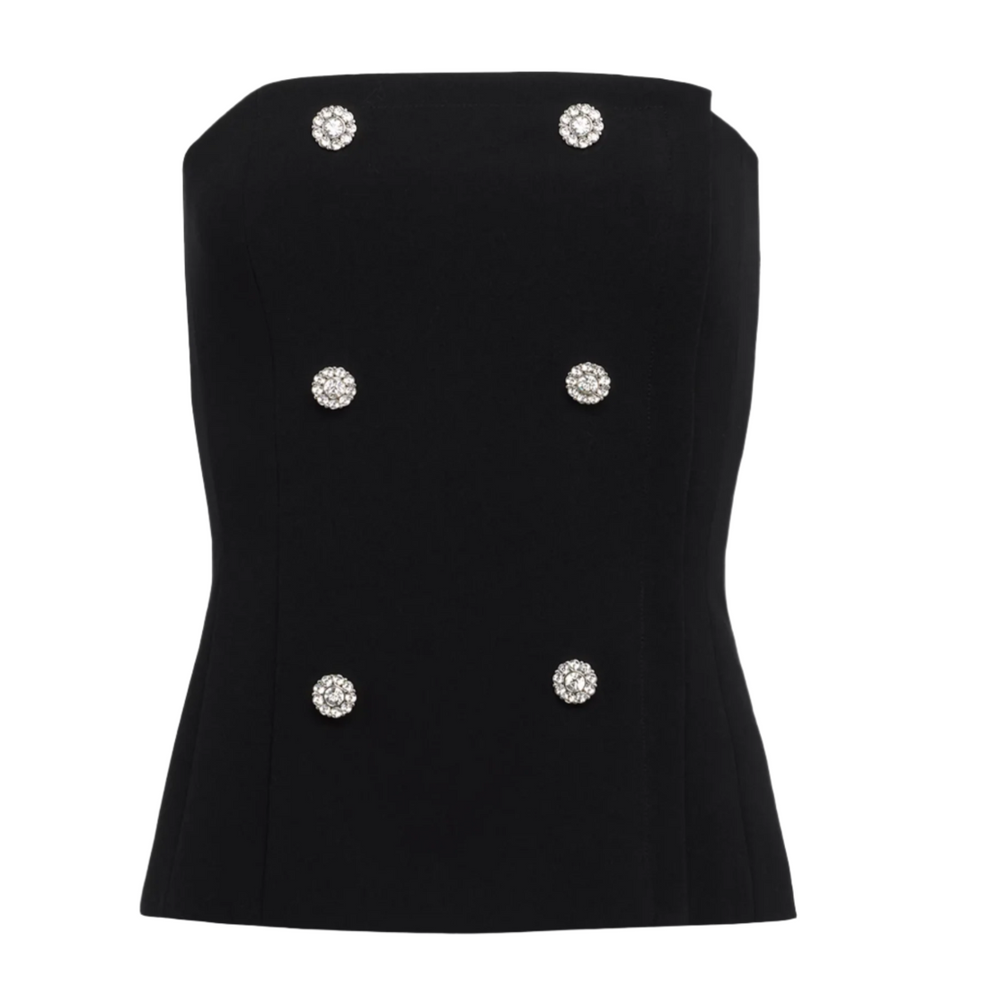 L'Agence Rhinestone Button Bustier - 0