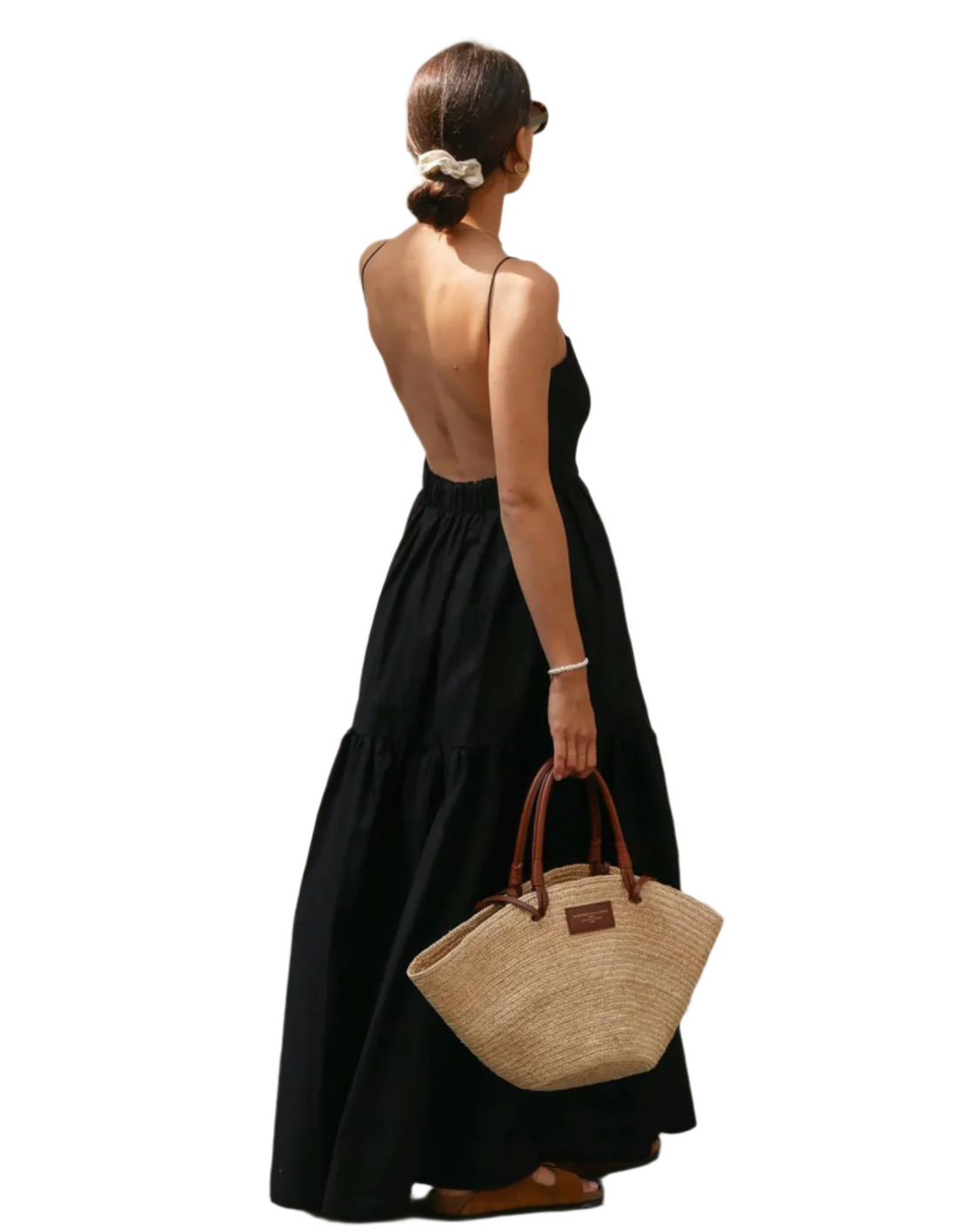 Commence Solid Backless Long Dress - XS