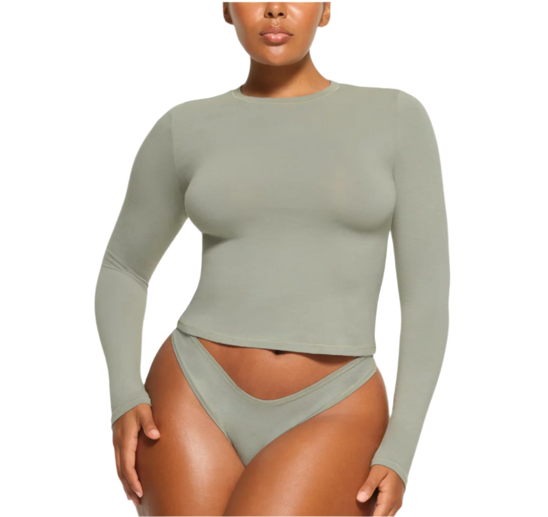 Skims Jersey Cotton Long Sleeve Tee - S
