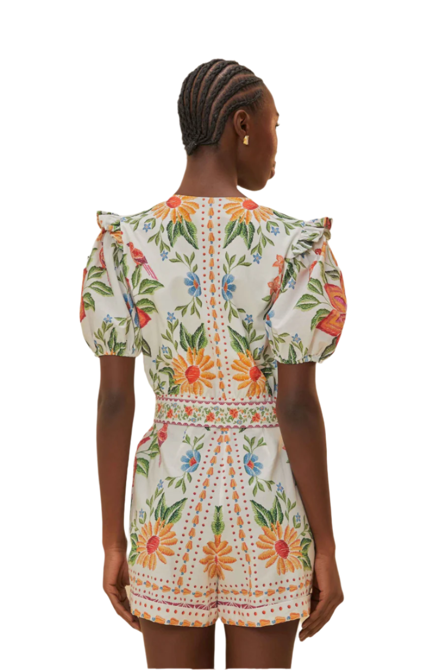 Farm Rio Bloom Garden Romper - M