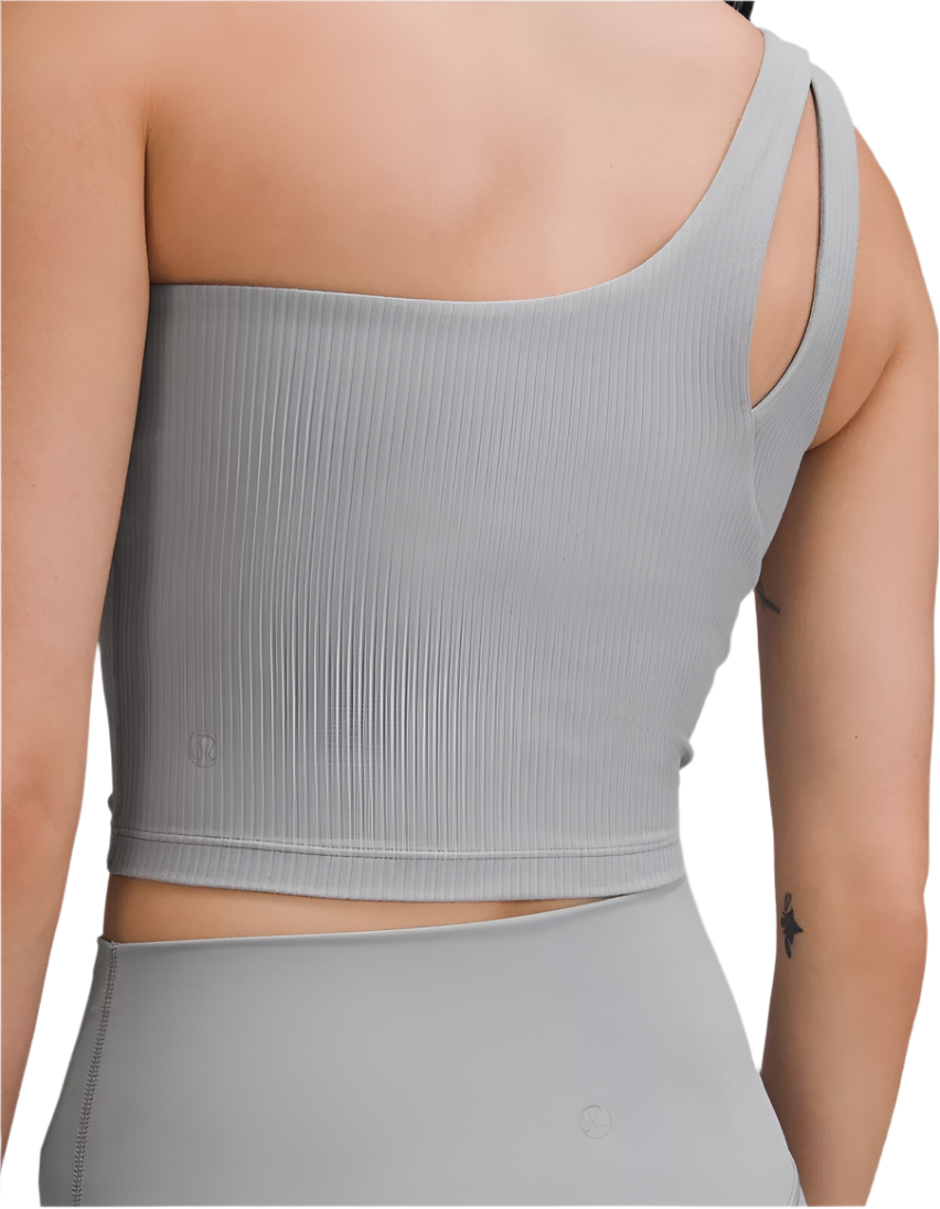 Lululemon Ribbed Nulu Asymmetrical Yoga Tank Gray- A/B 2