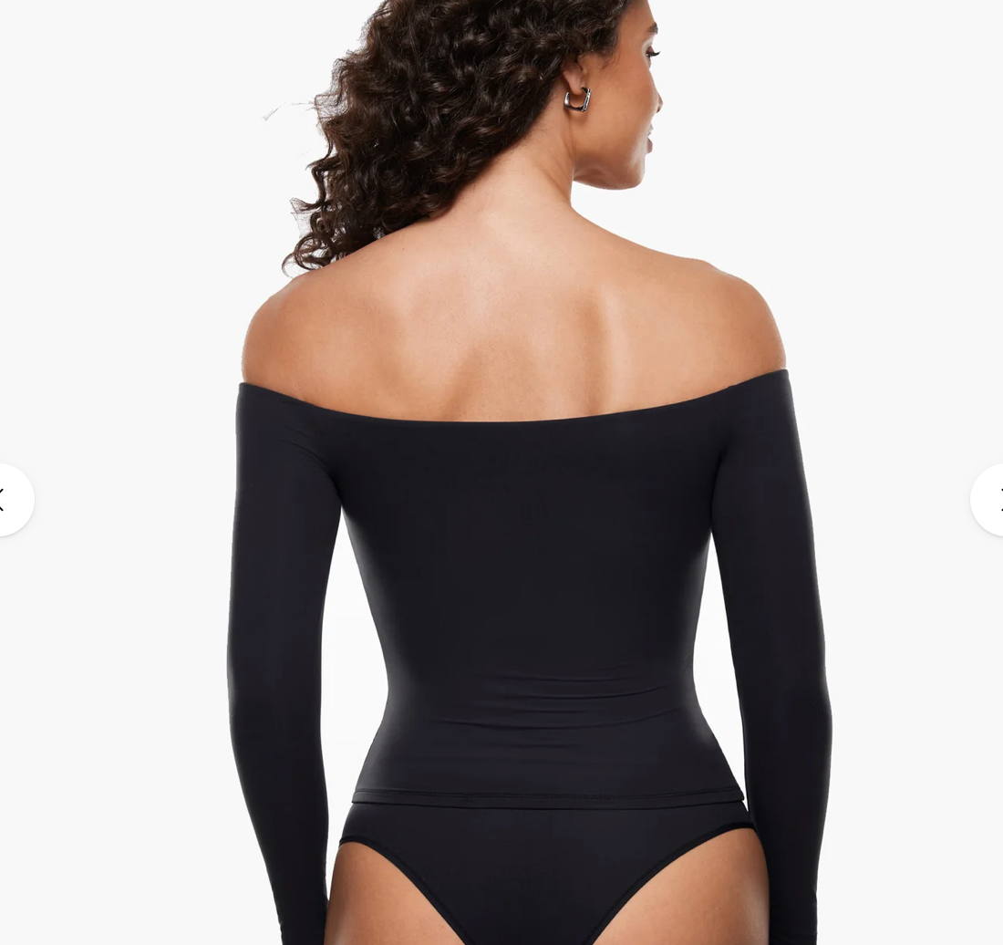 Inlyric Inbarely Soft Off The Shoulder Long Sleeve Top Double Lined - S