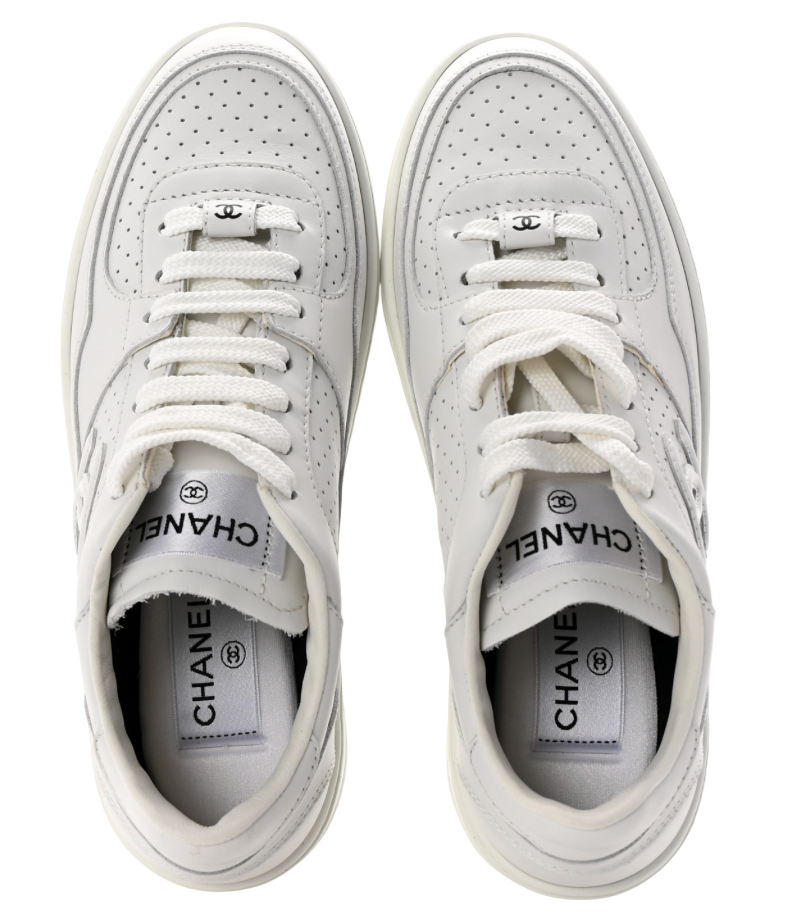 Chanel Calfskin CC Womens Sneakers White - 39