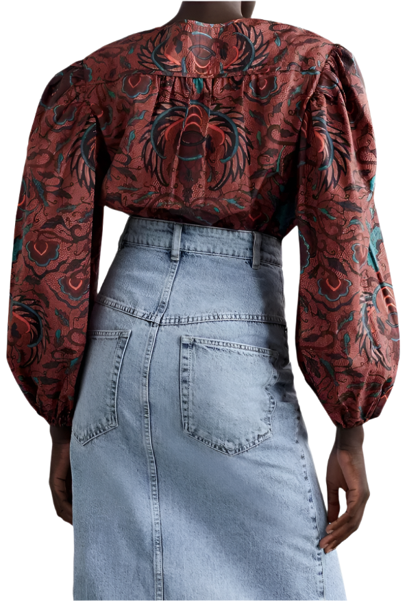 Ulla Johnson Miyera Printed Cotton-Poplin Blouse - 2