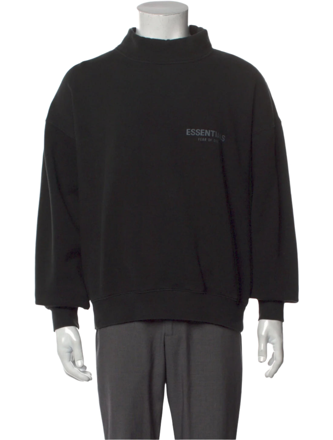 Essentials Logo Mockneck Graphic Print Sweatshirt - M