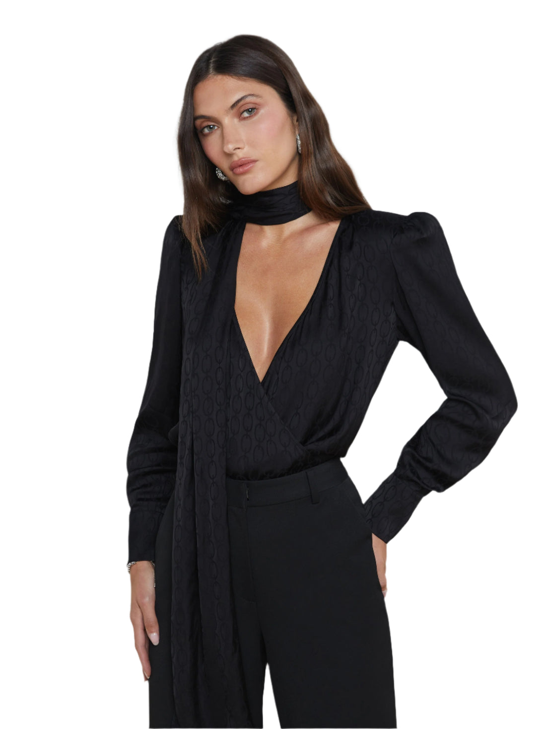 L'Agence Cambria Tie-Neck Blouse- XS