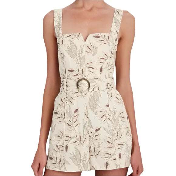 Intermix STEFANIA BELTED PRINTED TWILL ROMPER-Size 0