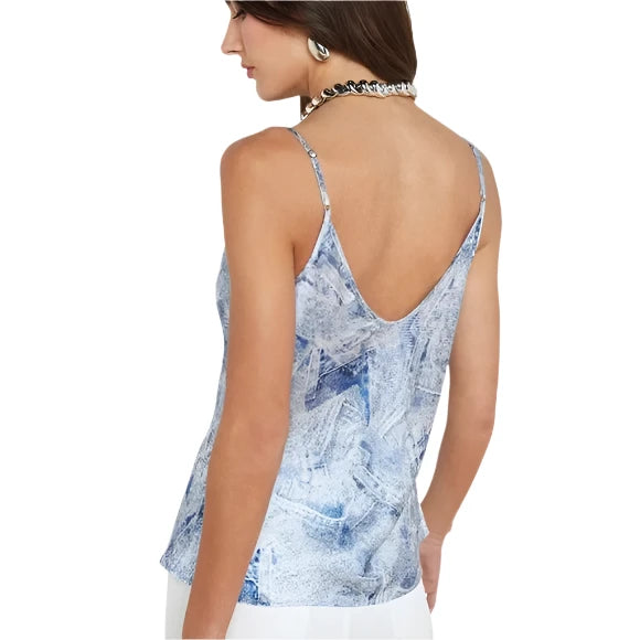 L'Agence Lexi Camisole Blue Multi Denim Print- XS