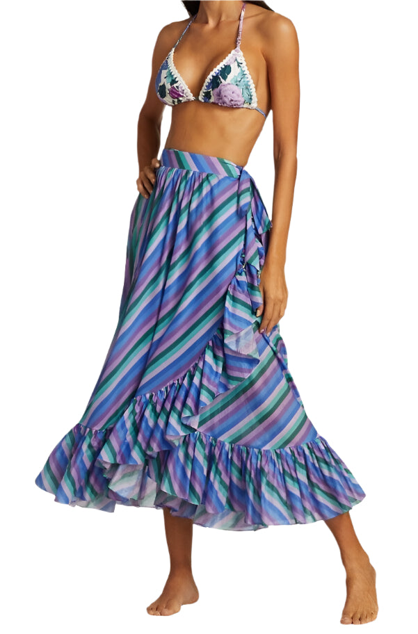 Zimmermann Poppy Frill Wrap Midi Skirt - 0