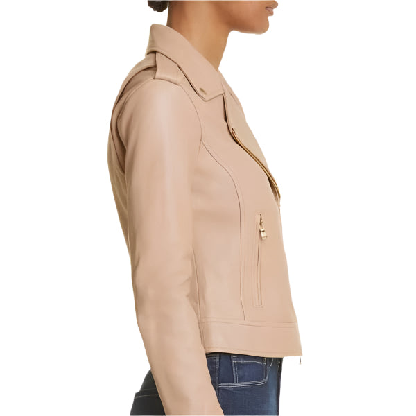 L'Agence Biker Jacket Cashew Metallic- XS