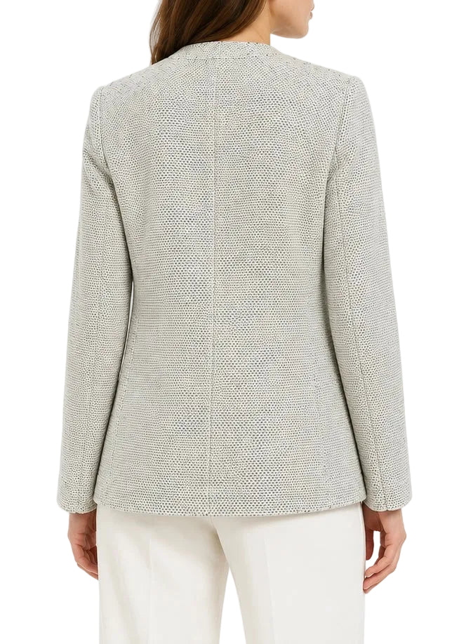 Gucci Textured Cotton/Wool Blend Collarless Jacket with Oversized Patch Pockets - 44
