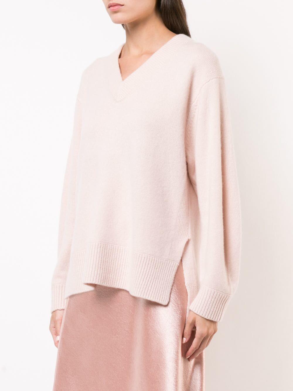 VINCE Desert Rose Cashmere V-Neck Sweater- Size Medium