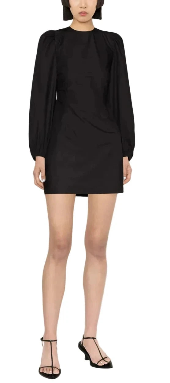 Ganni Cotton Poplin Open Back Mini Dress- S/M