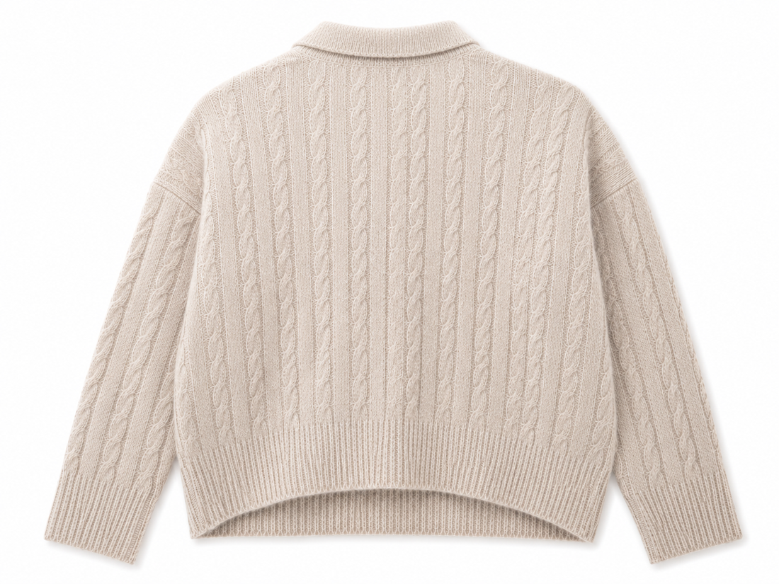 Zara - Cabel Knit Polo Jumper - M