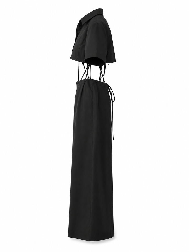 Christopher Esber Black Cutout Wool Maxi Dress - 6
