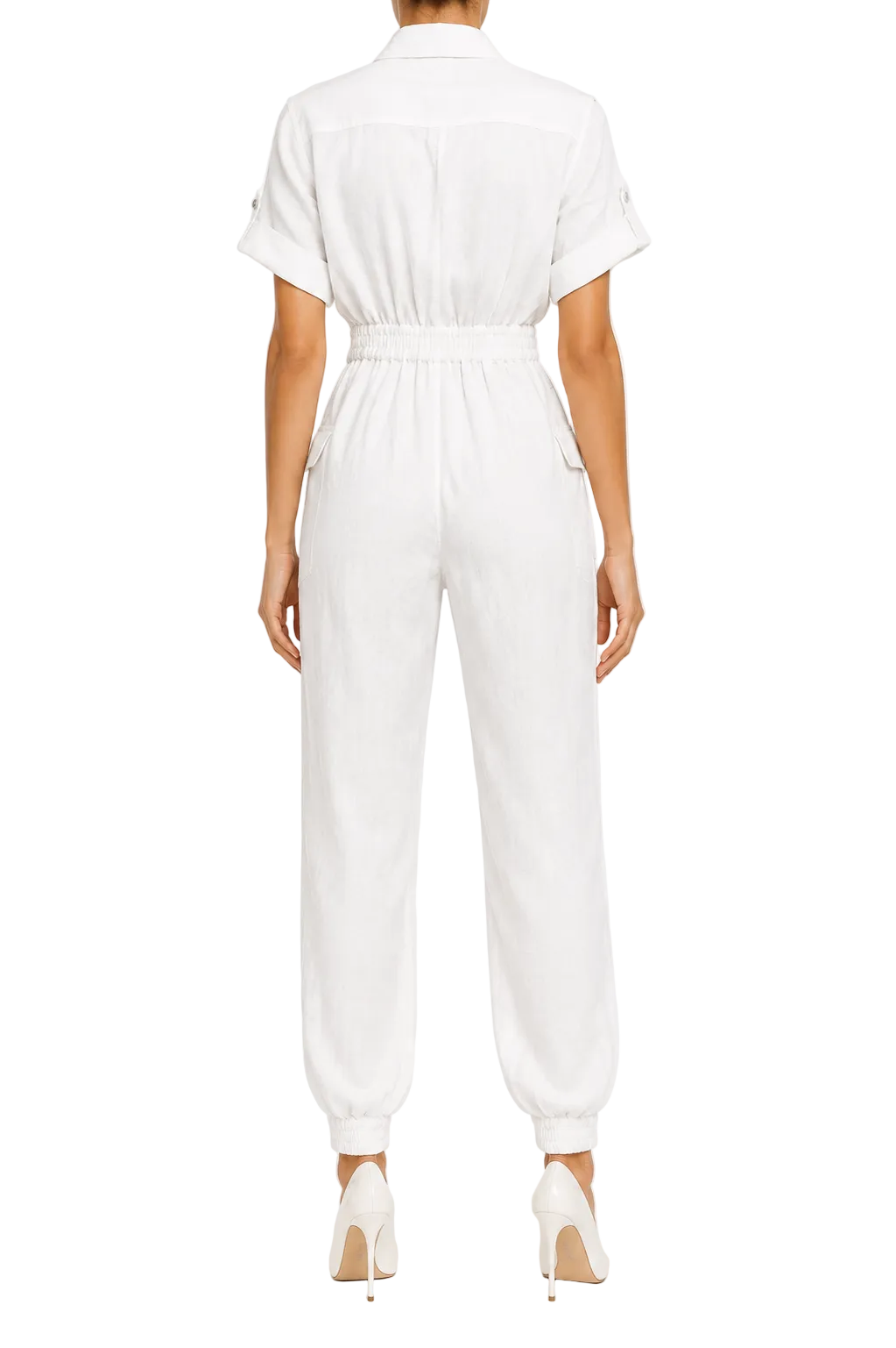 Zimmermann White Linen Utility Jumpsuit - 0