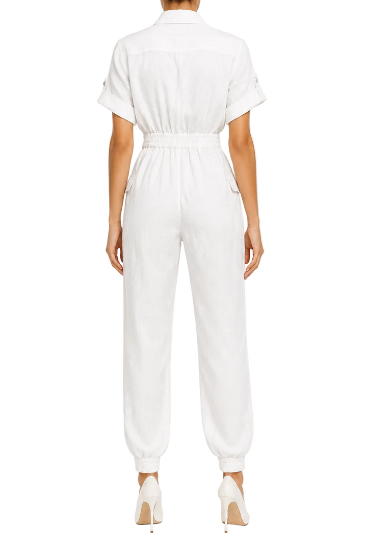 Zimmermann White Linen Utility Jumpsuit - 0