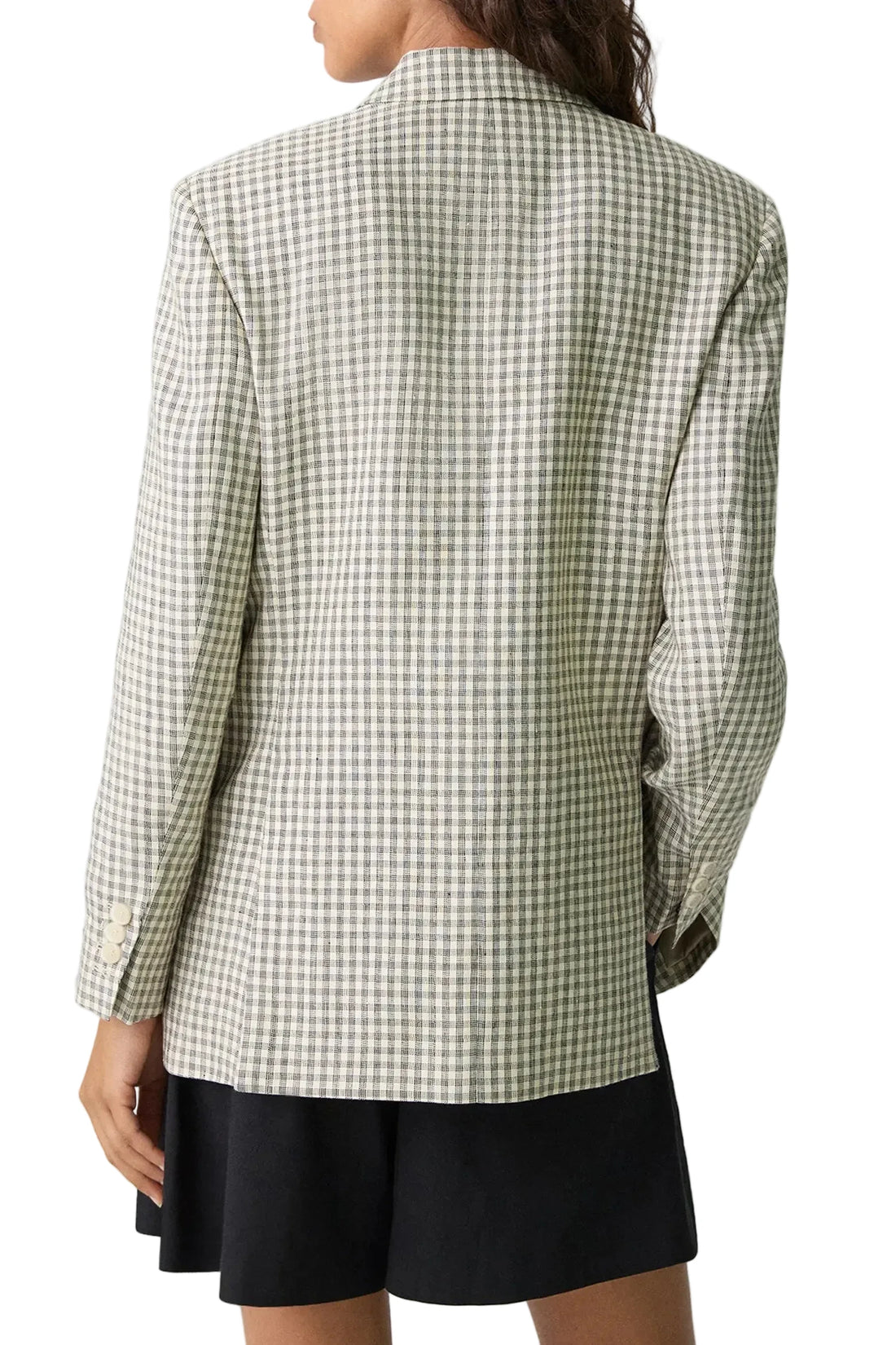 Theory Check Linen Blend Blazer- 2